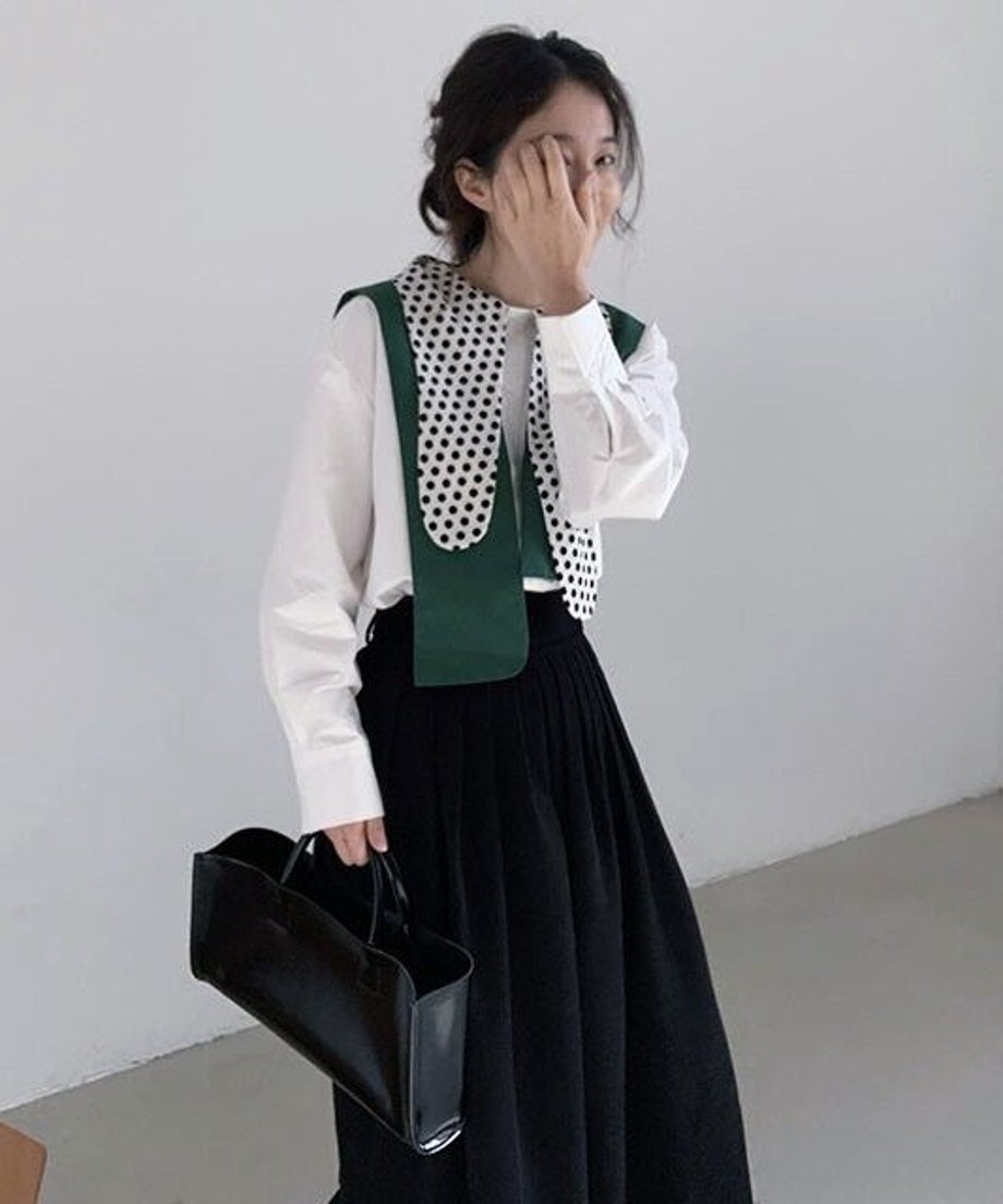 Polka Dot Collar Blouse