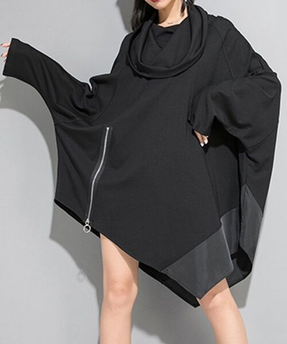 Drape Zip Oversized Pullover