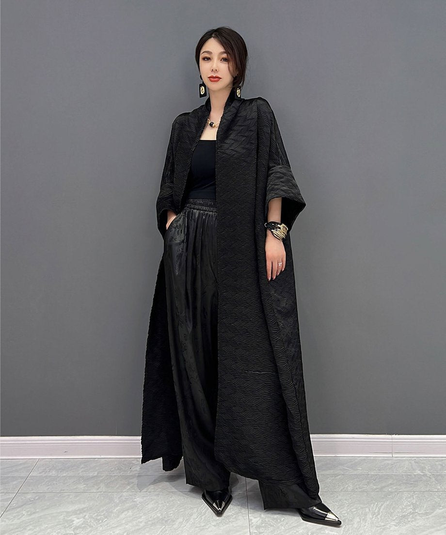 Quilted Long Flow Cardigan