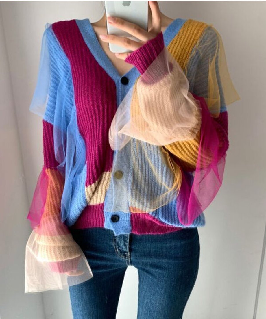 Colorful Tulle Cardigan