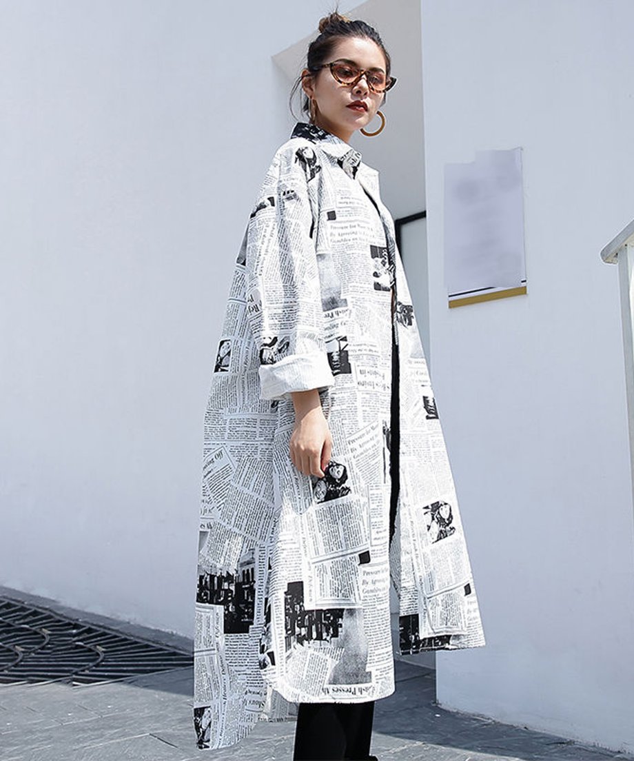 Letter Print Long Shirt