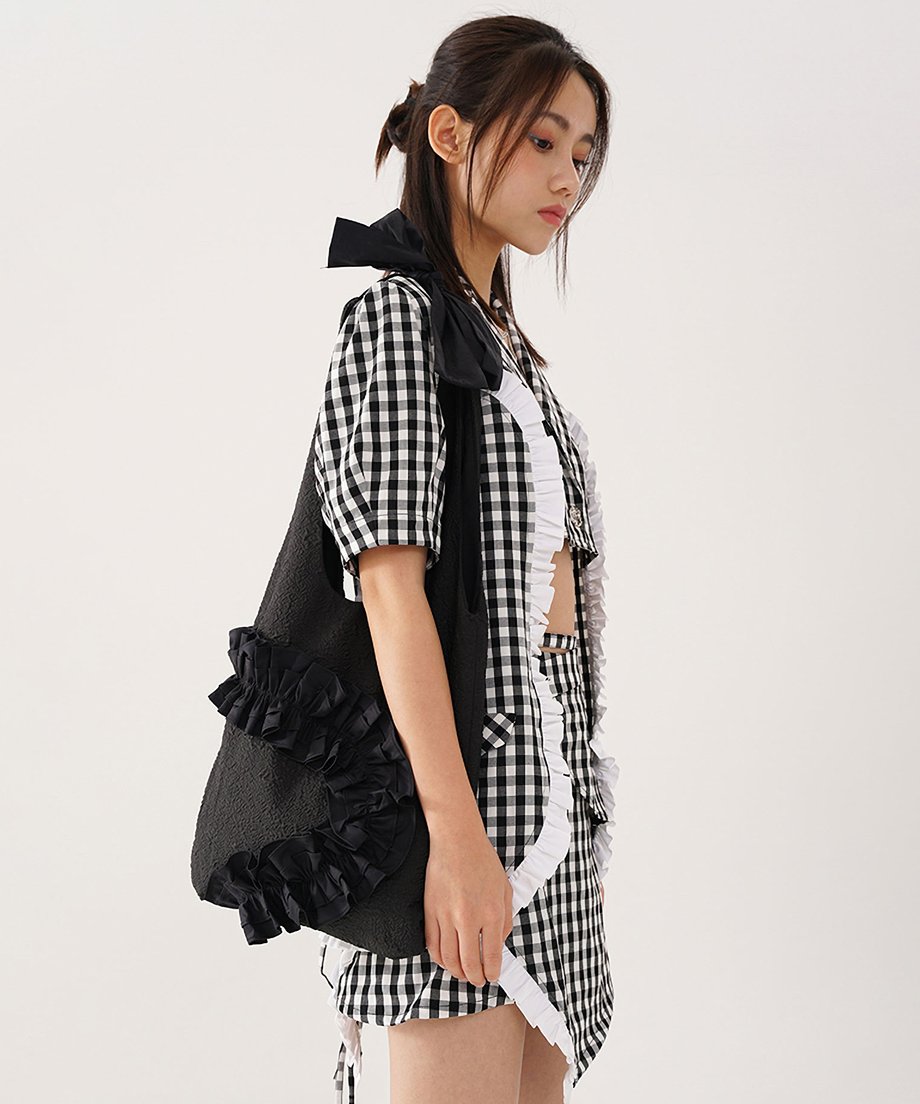 Ruffle Frill Shoulder Bag