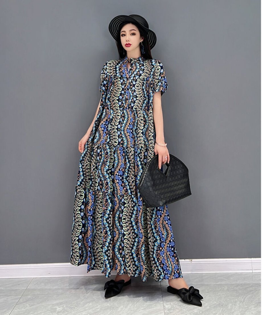 Swan Neck Botanical Dress