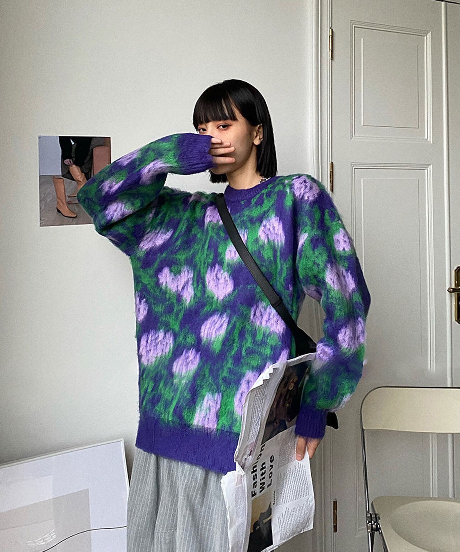 Flower Jacquard Sweater