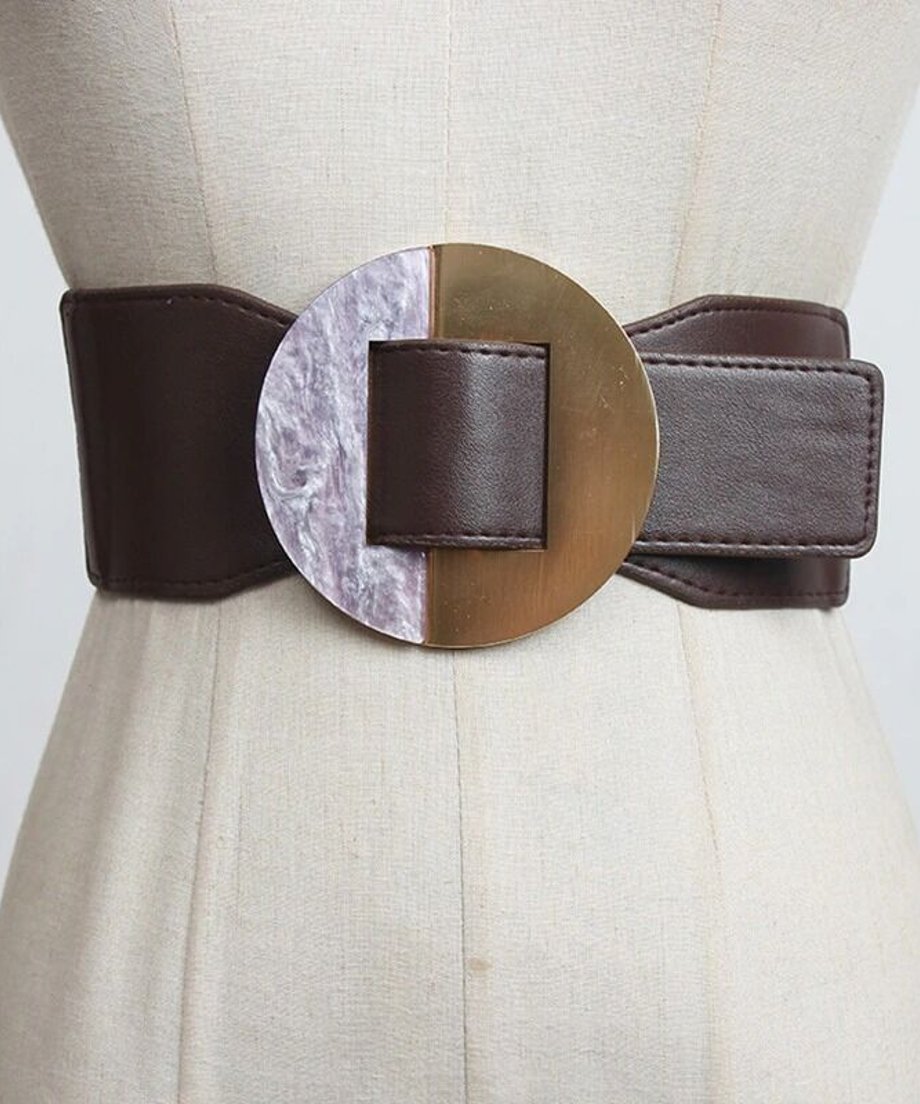 Marble Round Buckle Belt