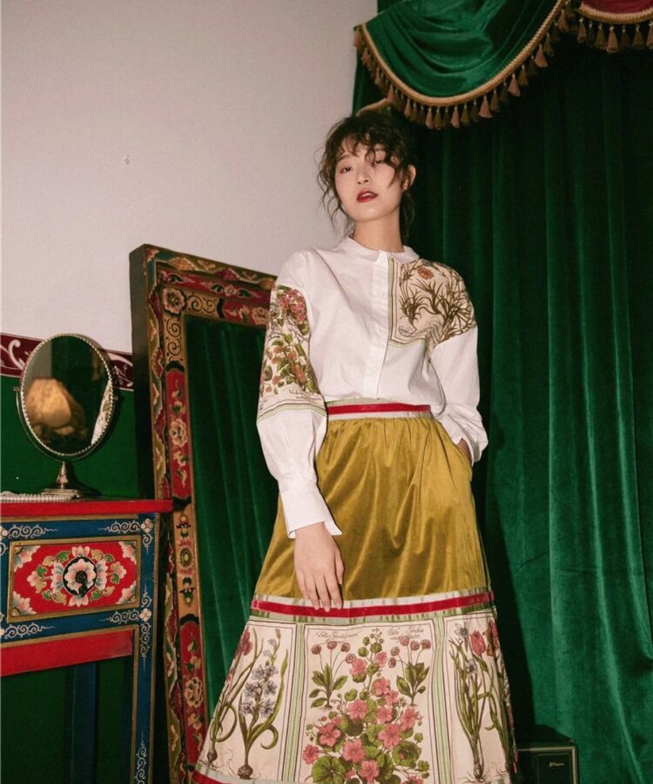 Botanical Flare Skirt