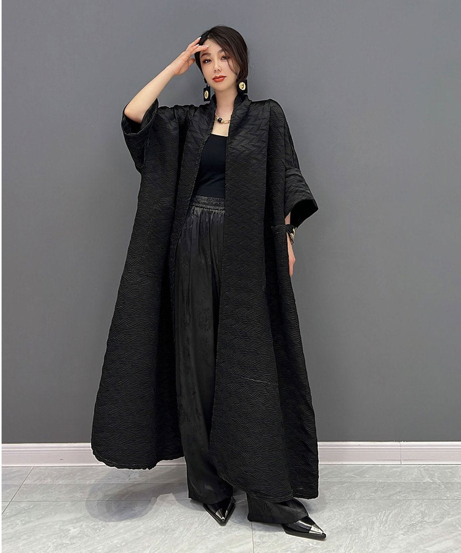 Quilted Long Flow Cardigan