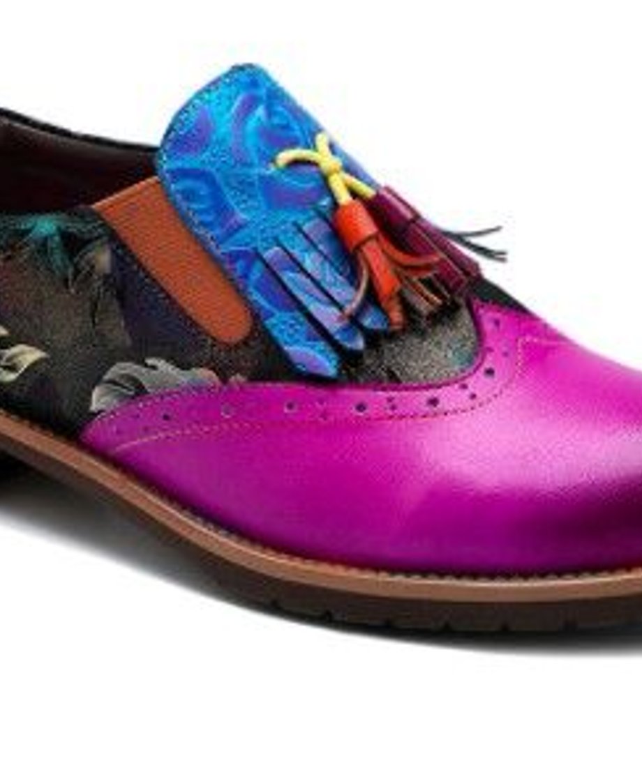 Gradation Leaf Tassel Loafers