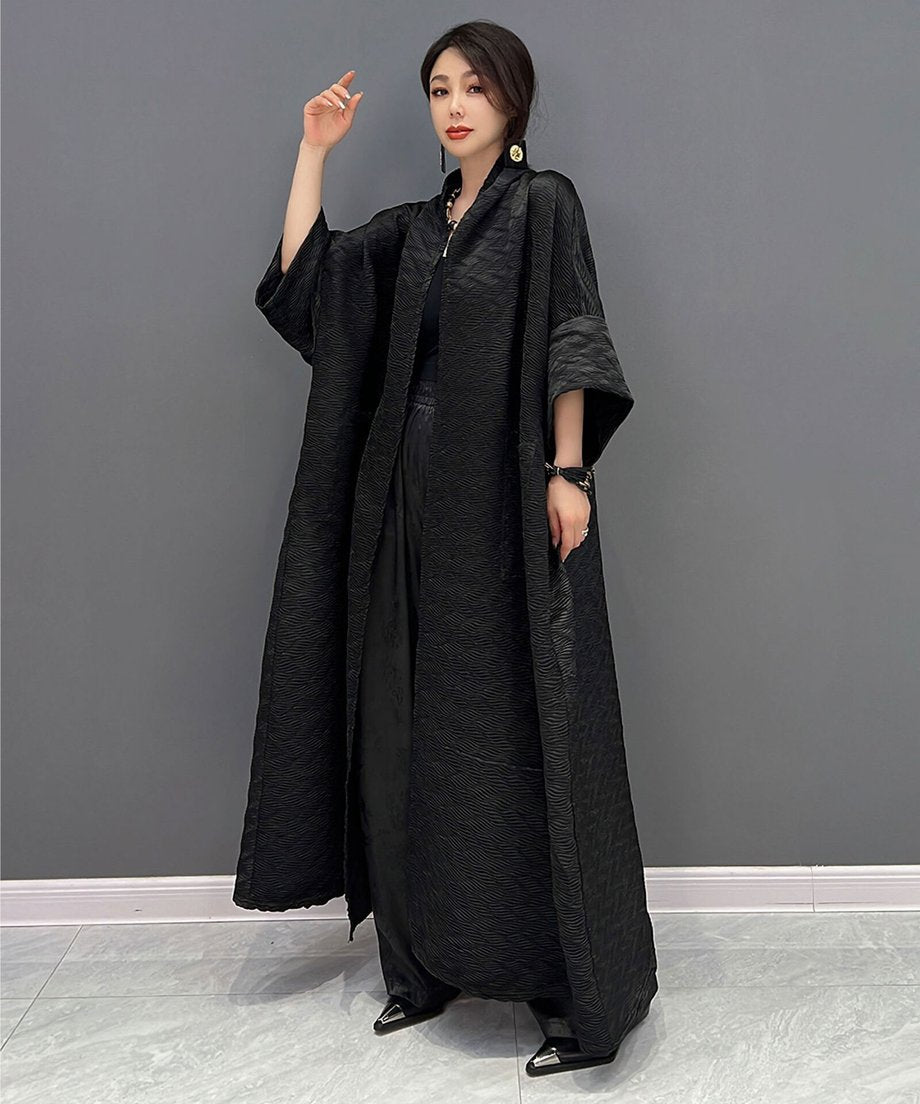 Quilted Long Flow Cardigan