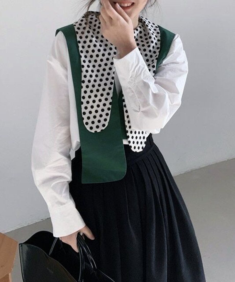 Polka Dot Collar Blouse