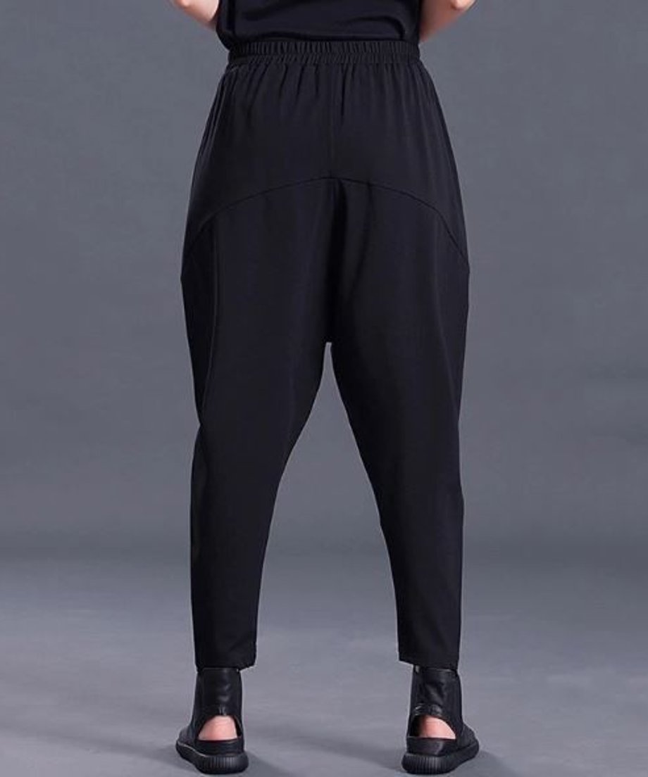 pleated pocket harem pants