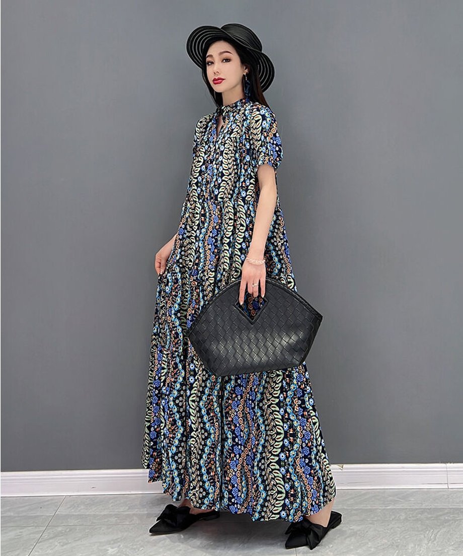 Swan Neck Botanical Dress