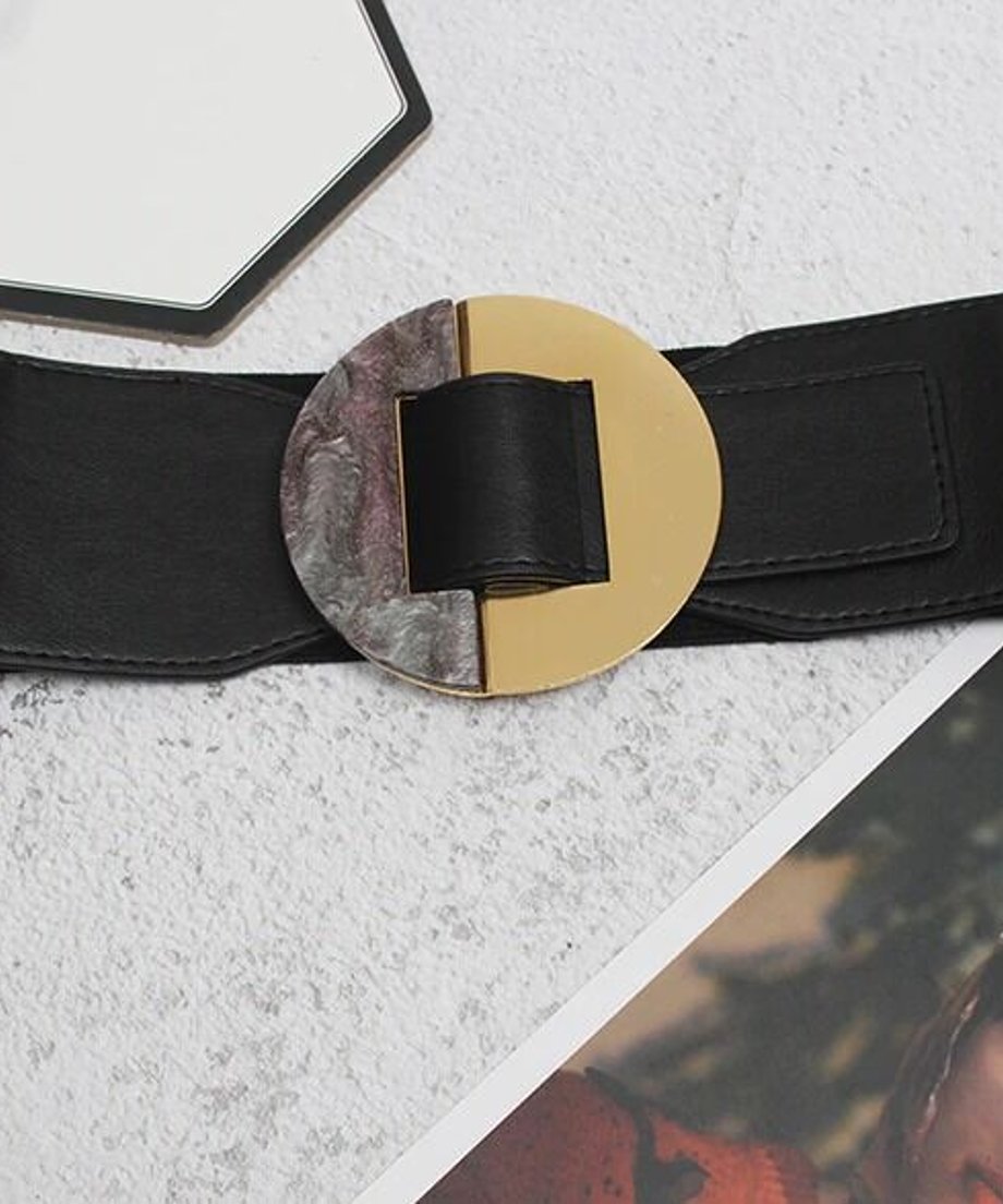 Marble Round Buckle Belt