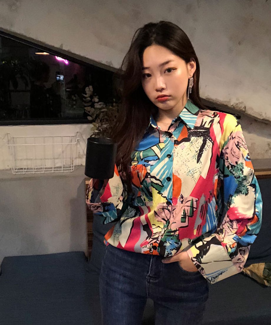 Abstract Color Print Shirt