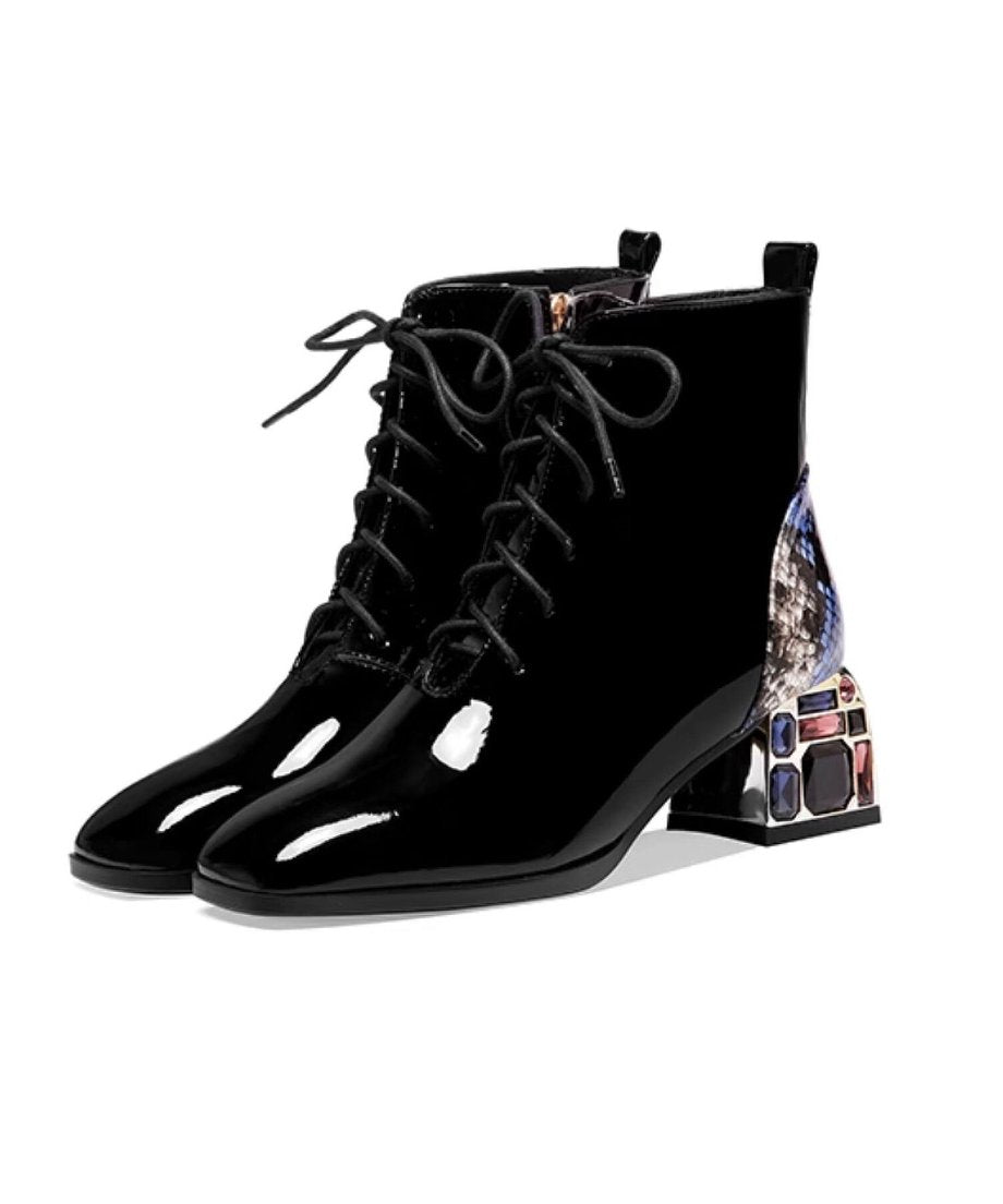 Bijou Heel Lace Up Boots