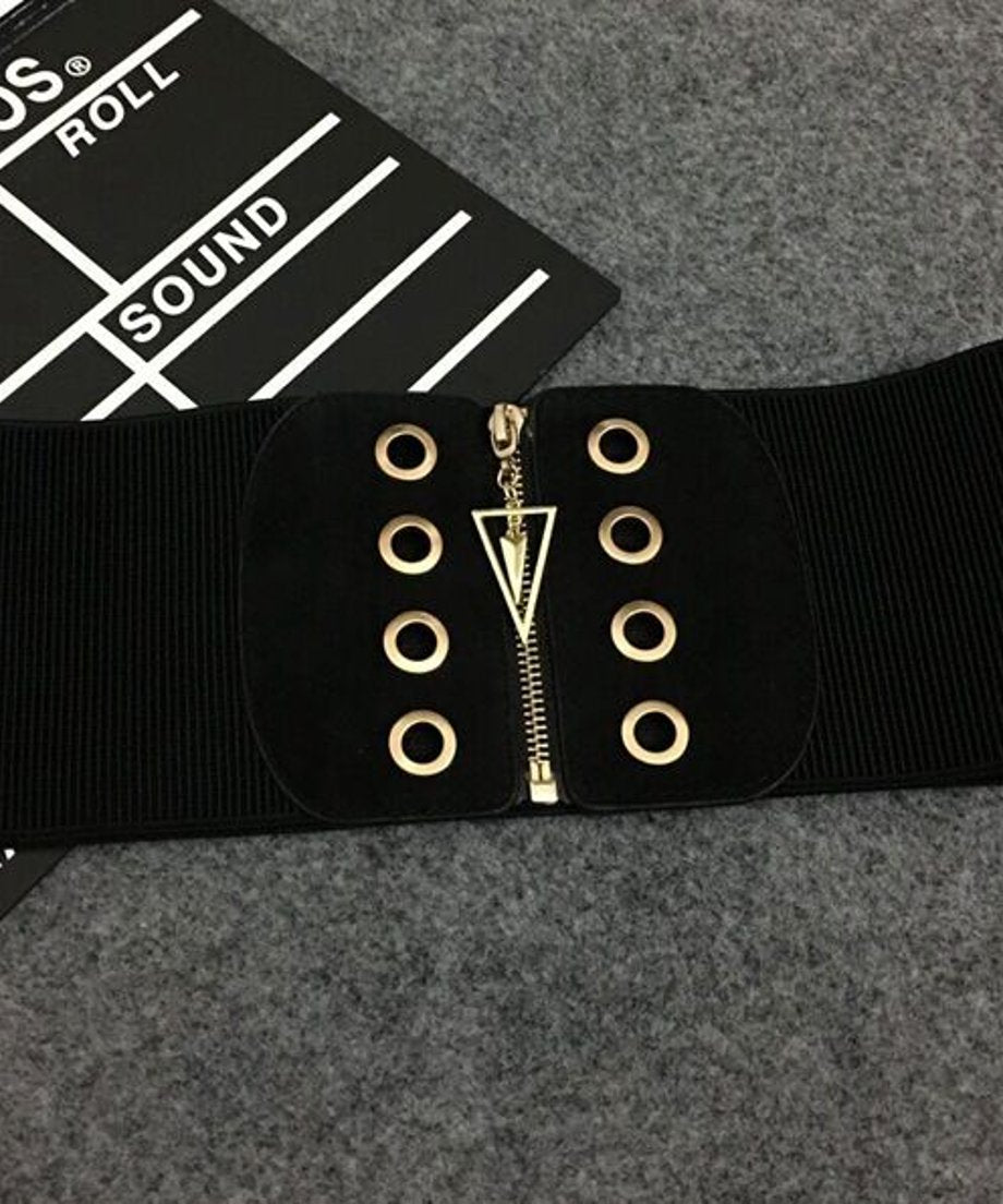 Eyelet Zip Rib Belt