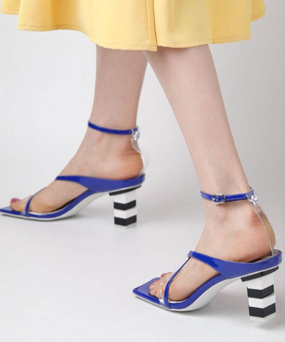 Geometric Heel Strap Sandals
