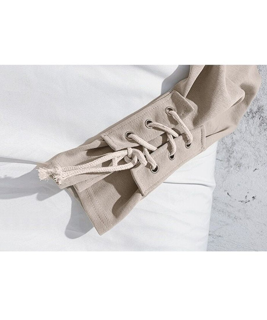 Cuff Lace-up Top