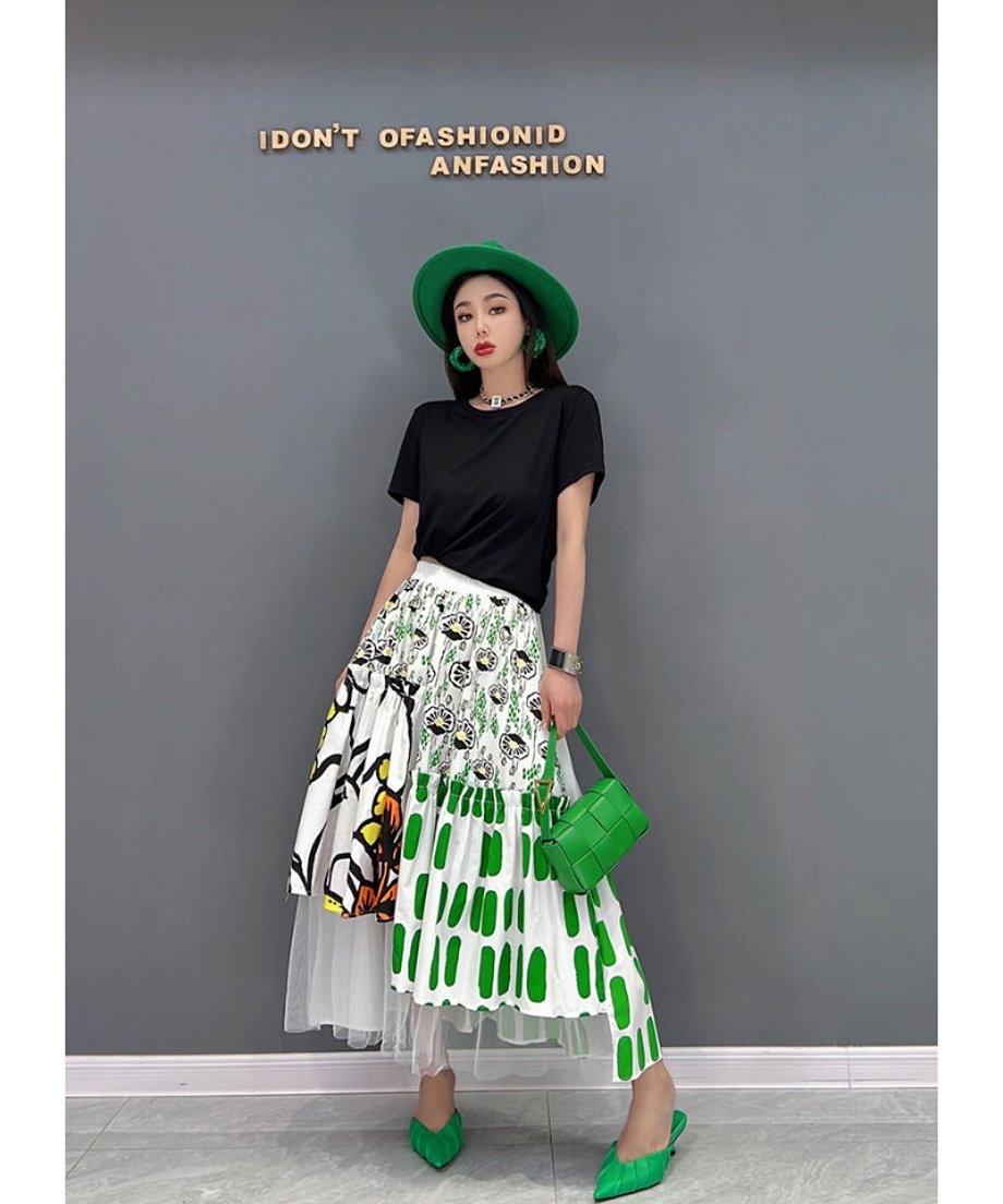 Tulle Layered Flare Skirt