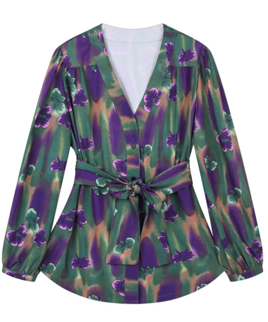 Iris Gradient Belted Blouse