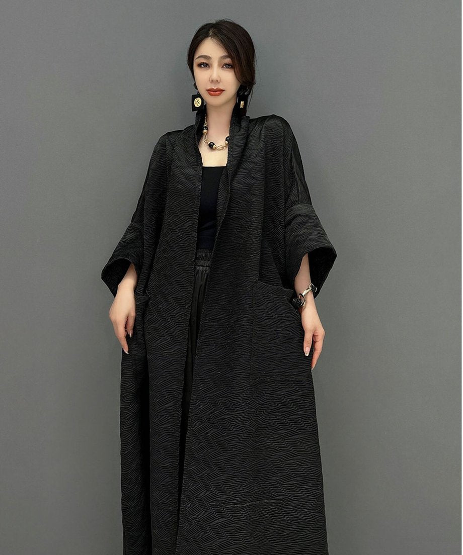 Quilted Long Flow Cardigan