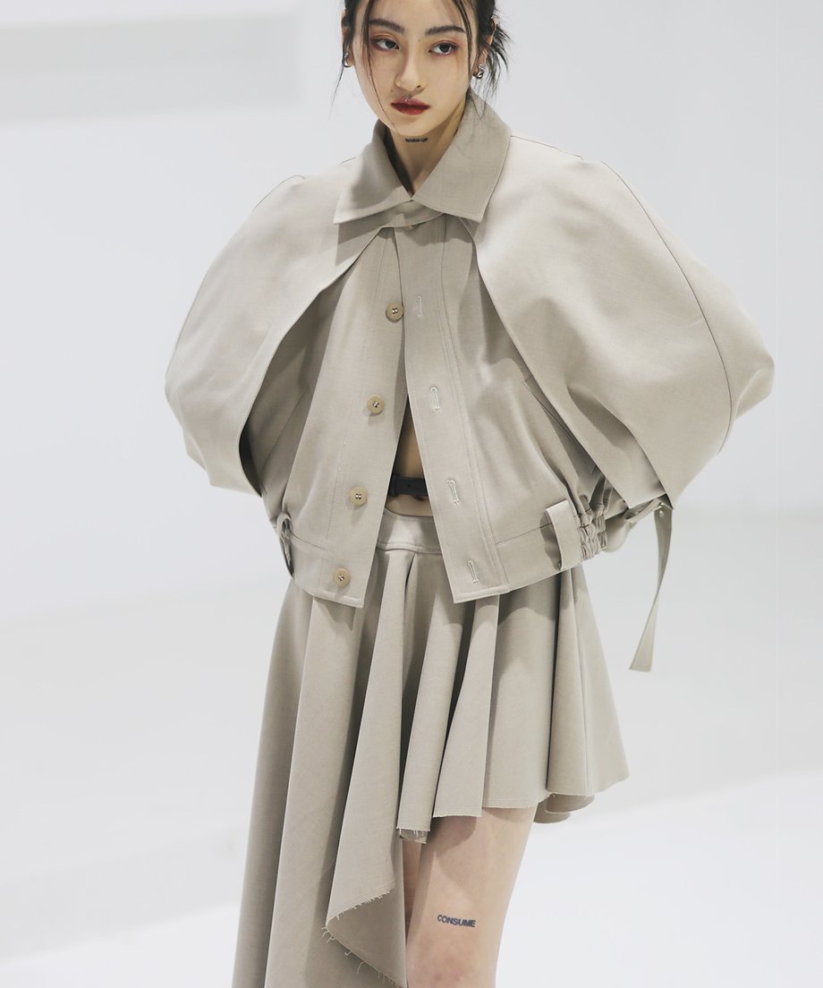 Asymmetric Untrimmed Skirt
