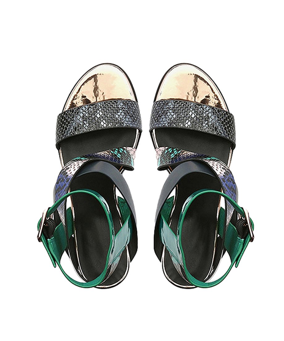 Square Clear Heel Sandals