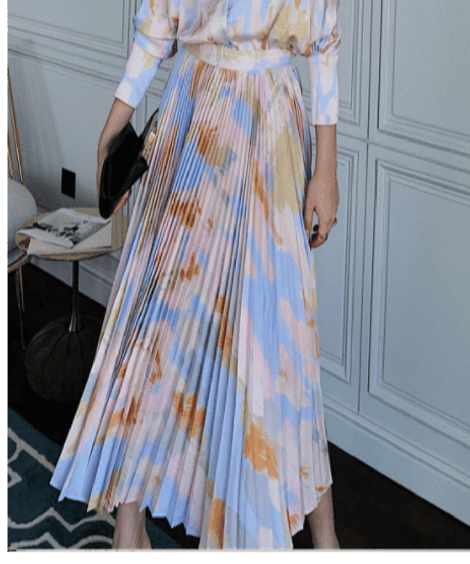 Pastel Flow Pleated Skirt
