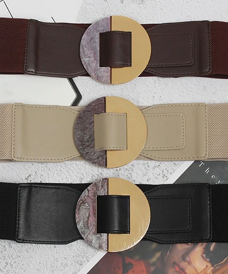 Marble Round Buckle Belt