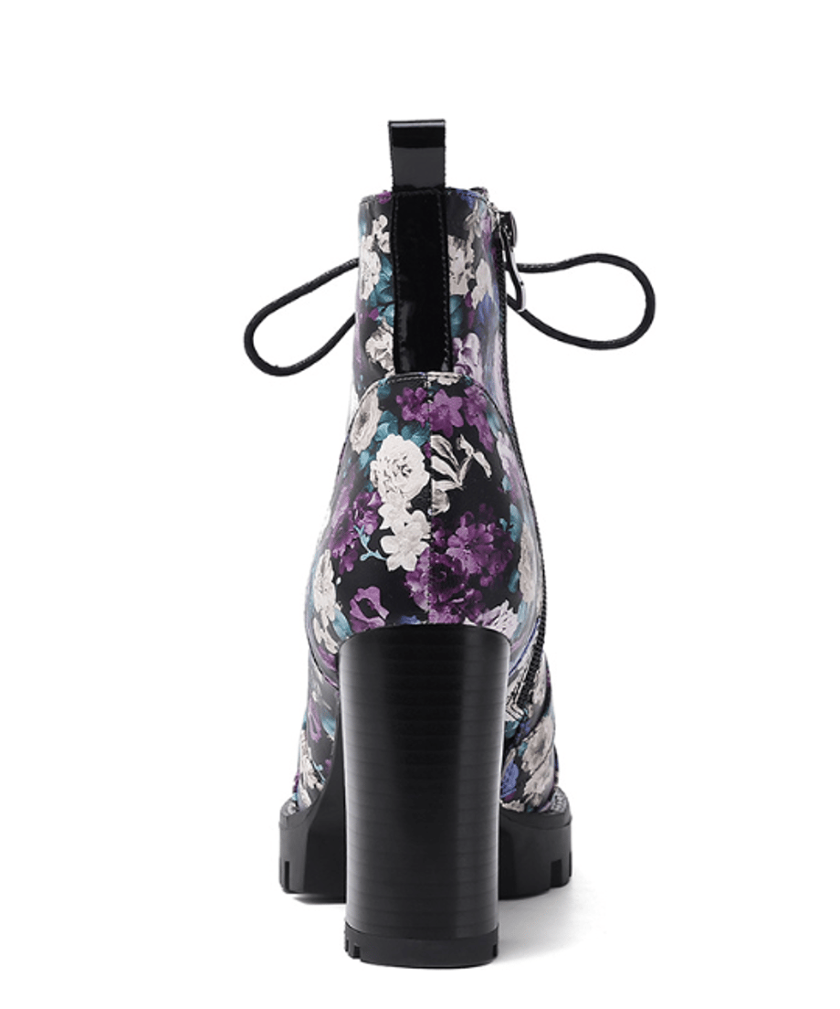 Gradient Flower Platform Boots