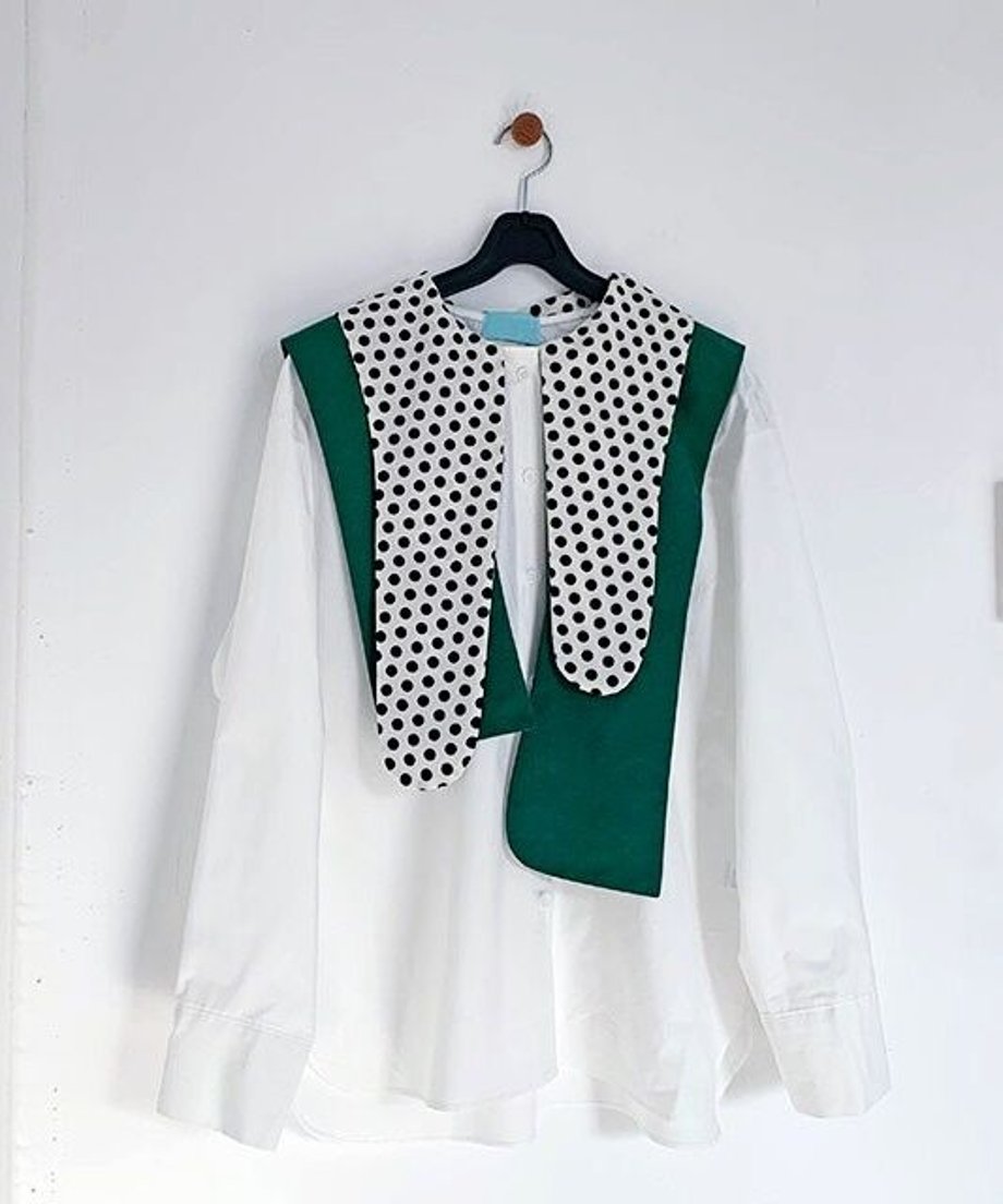 Polka Dot Collar Blouse