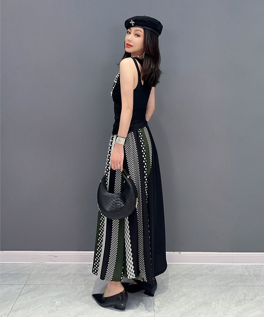 Half Dot Pttern Wide Pants