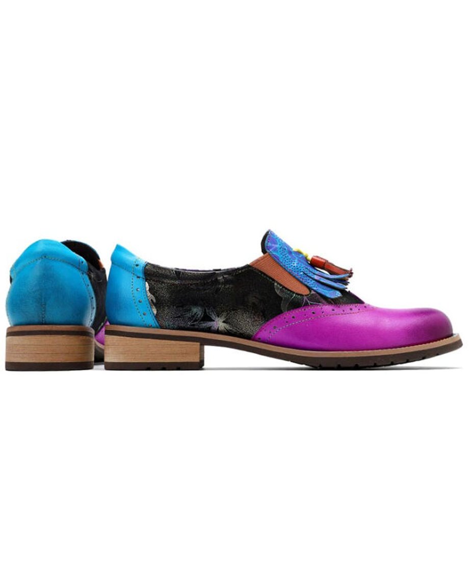 Gradation Leaf Tassel Loafers