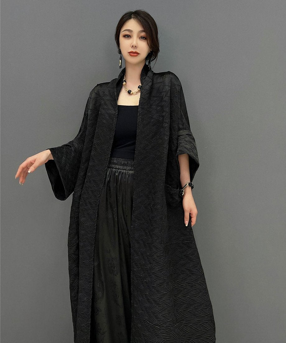 Quilted Long Flow Cardigan