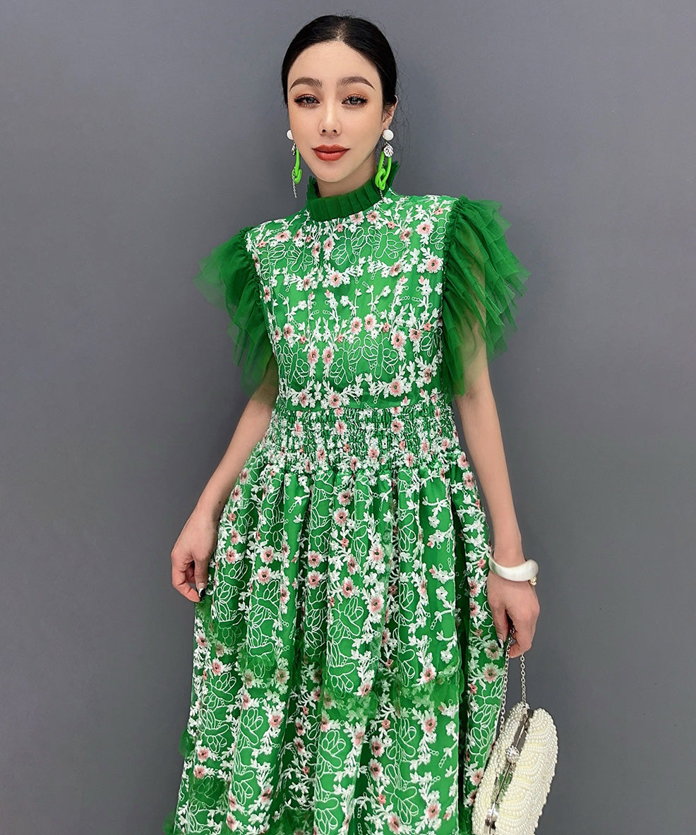 Mesh Sleeve Dress