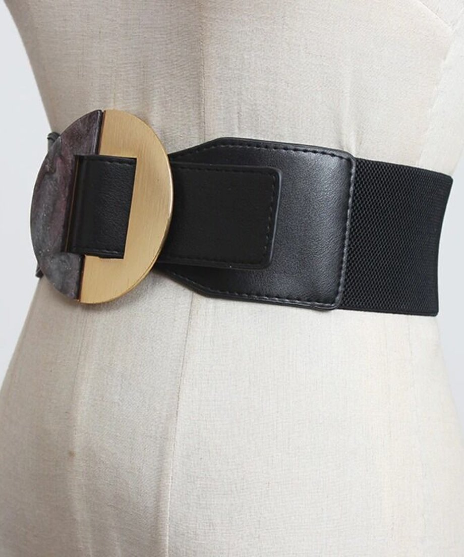 Marble Round Buckle Belt