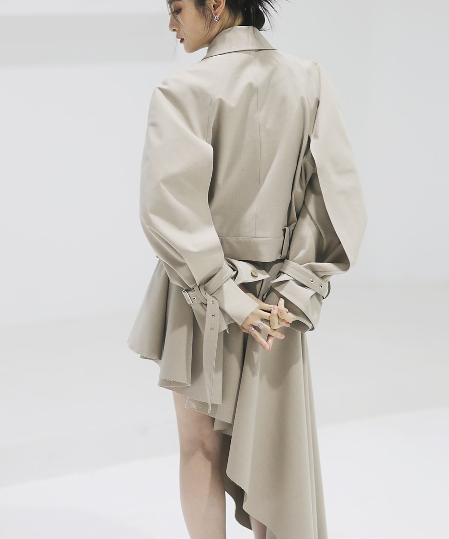 Asymmetric Untrimmed Skirt