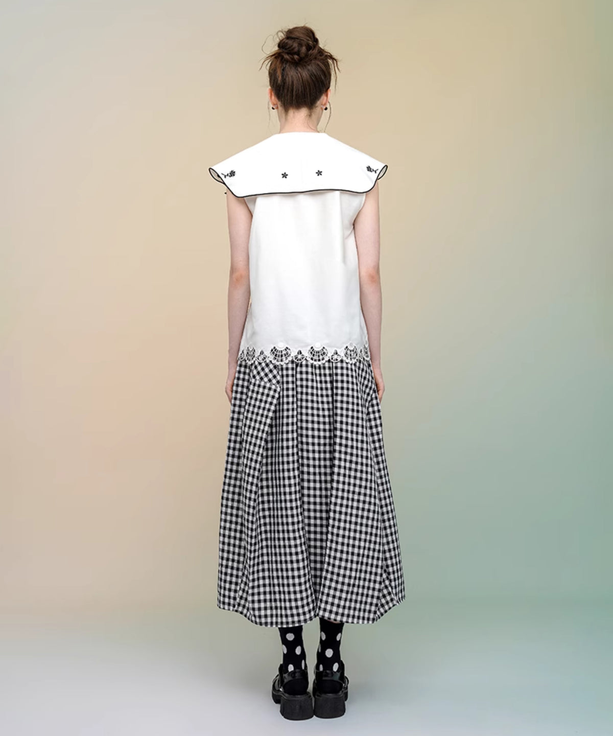 Butterfly Embroidery Collar Blouse